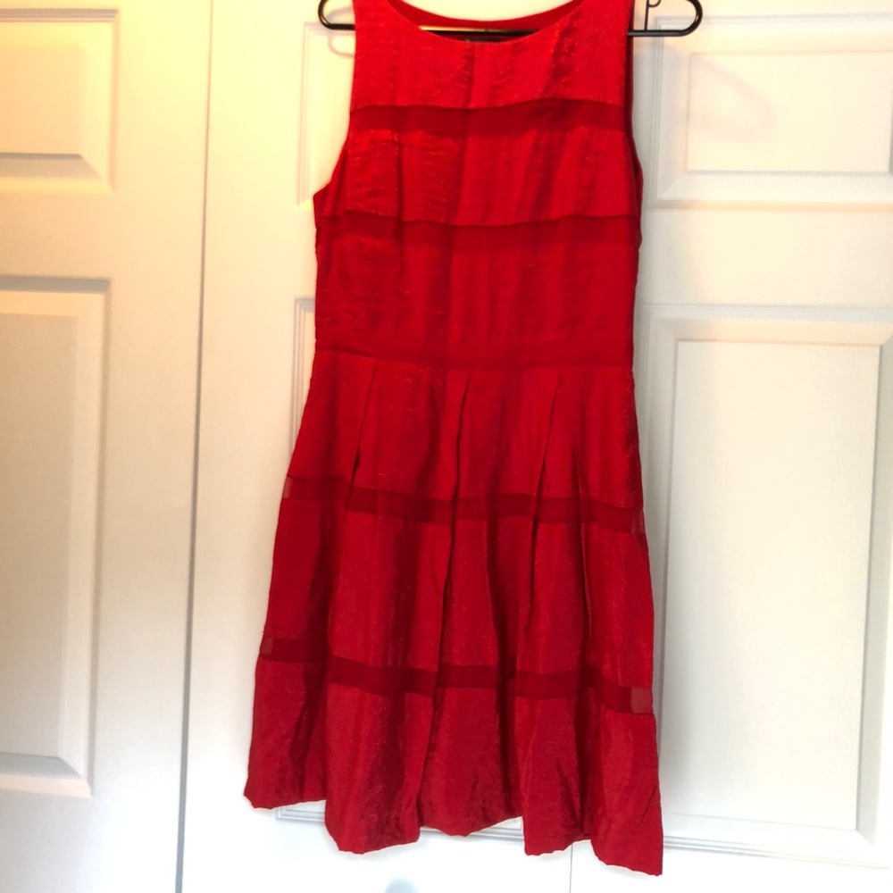 Red Armani Exchange fit and flare cocktail dress